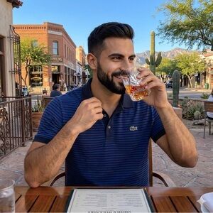 Lacoste Navy and Black Striped Polo Shirt